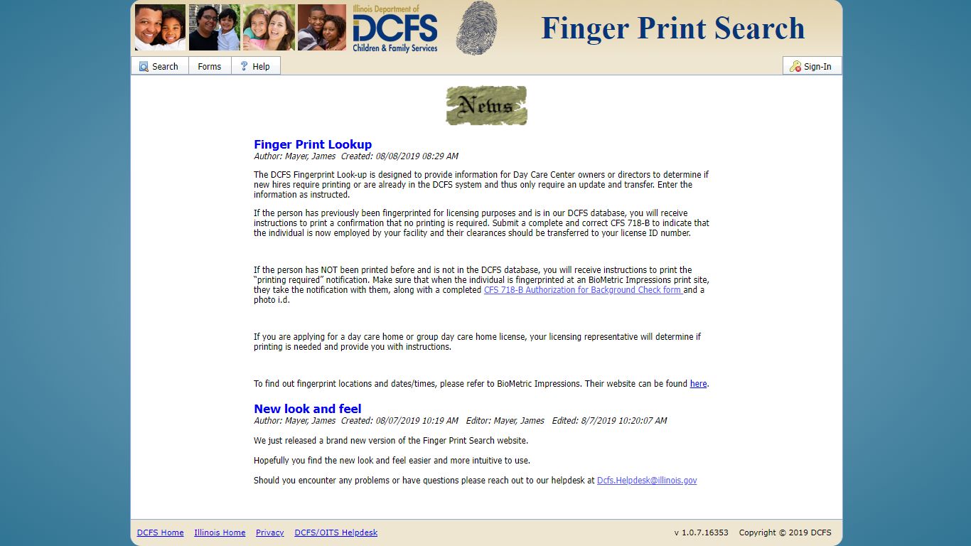 FingerPrintSearch - News - Illinois